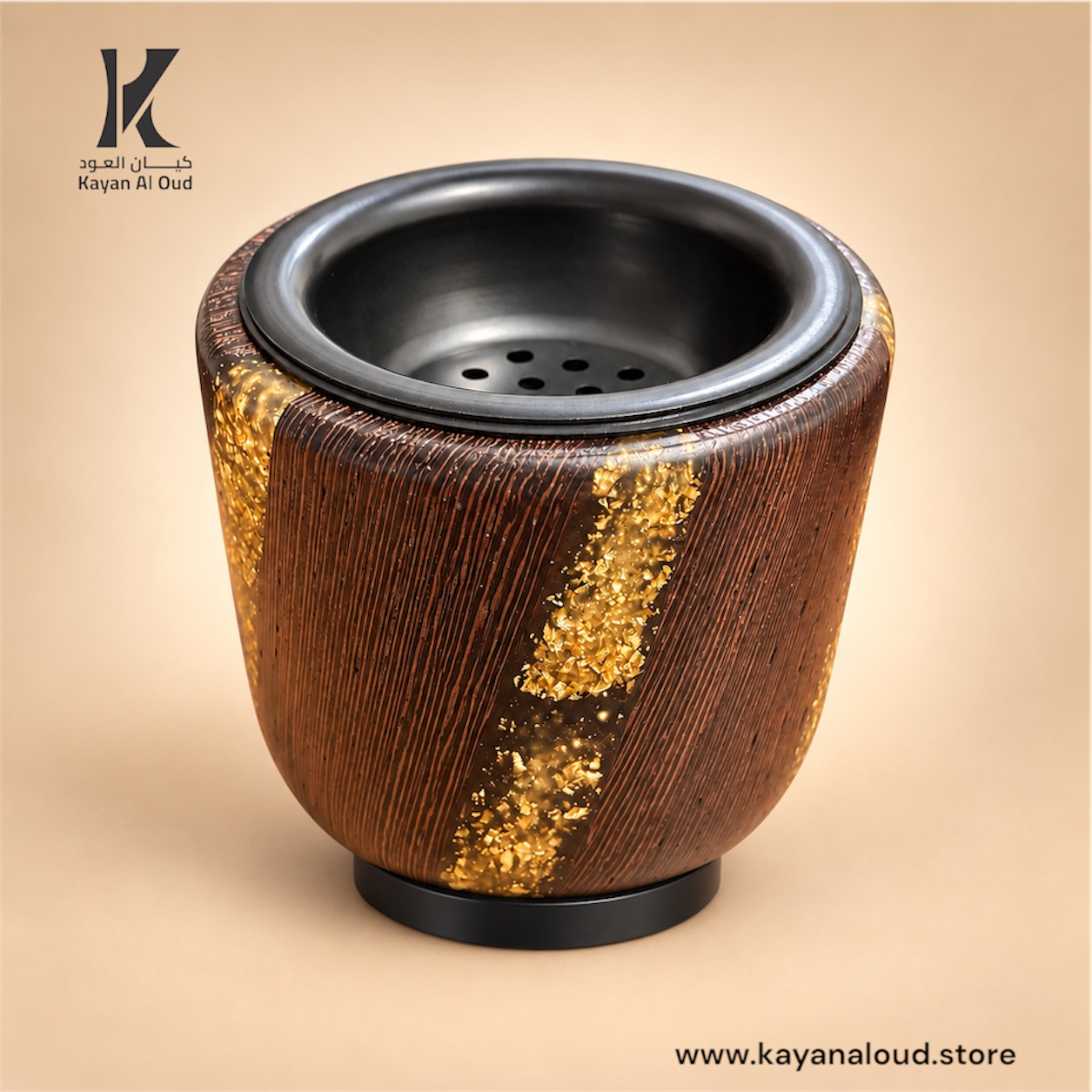 Dark wood-style resin incense burner